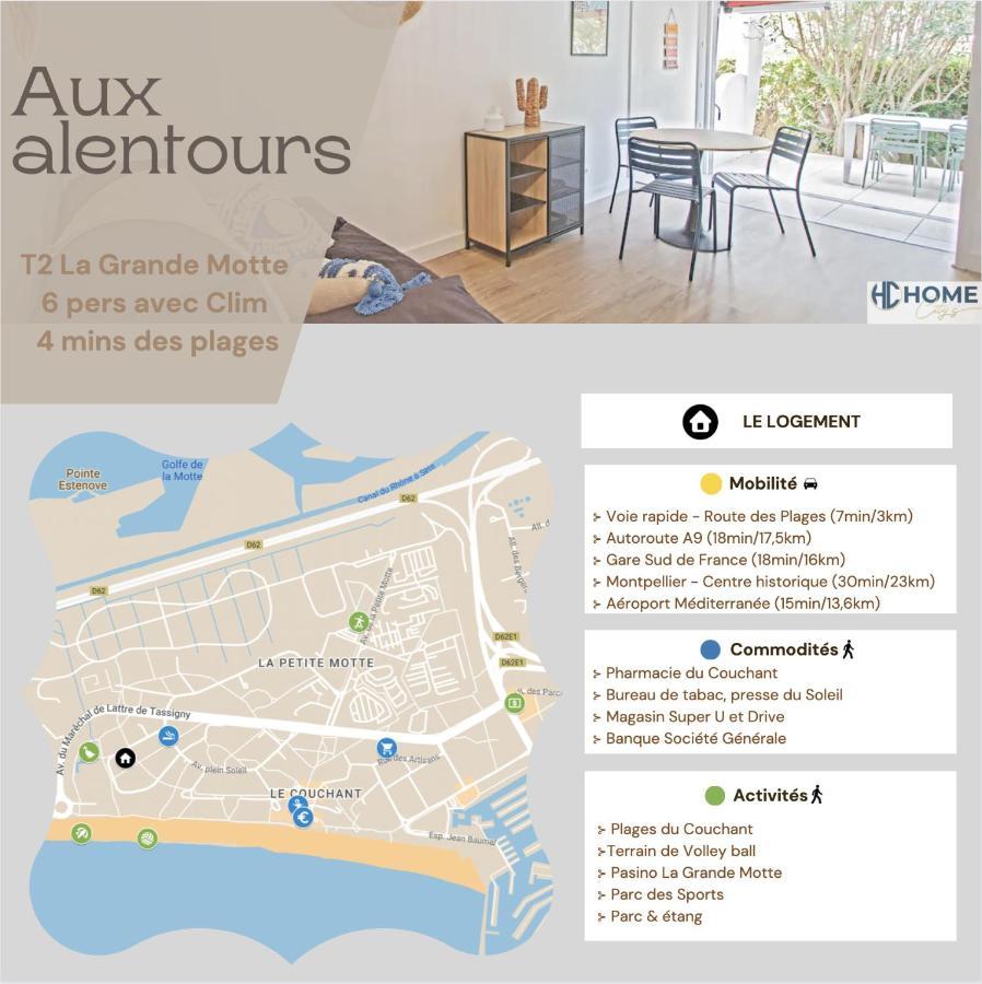 Motte Du Couchant, 6 Personnes, 4 Min De La Plage, Parking, Climatisation Ла-Гранд-Мот Экстерьер фото